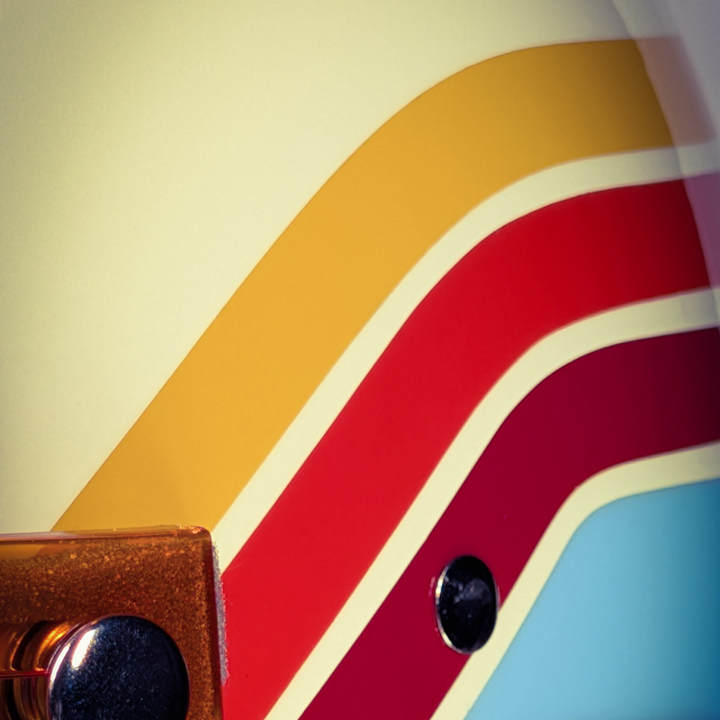 Full side view of Super Seer S2102 Desert Baja retro stripe half shell helmet