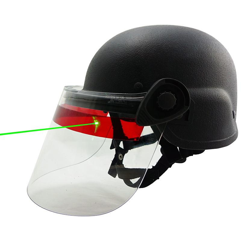 Lazer-Shield for ballistic riot helmet and riot face shield for police officers