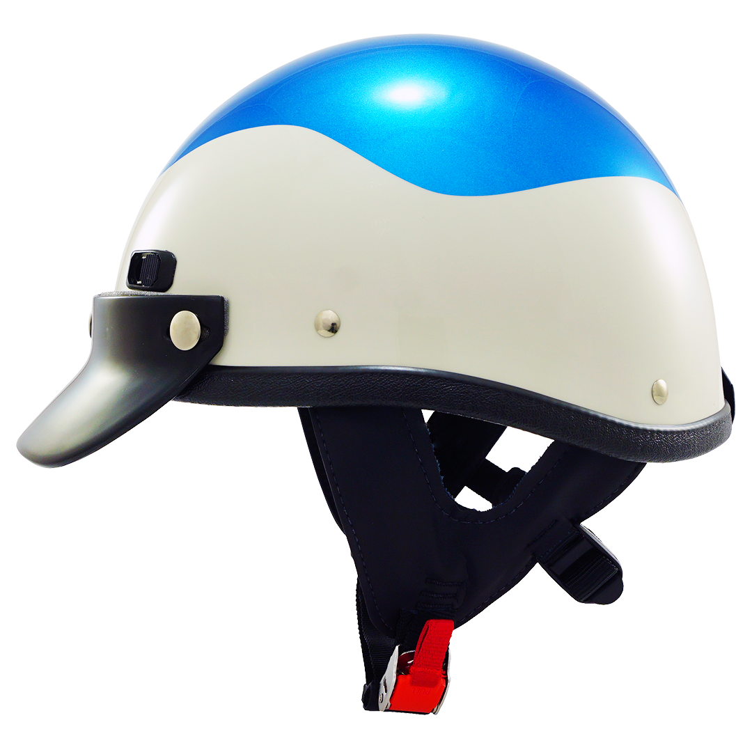 Super Seer, Custom, Color Matched, Harley-Davidson Electra Glide Revival Hi-Fi Blue with Birch White Revival Patch Trim, Carbon Fiber Motorcycle Helmet