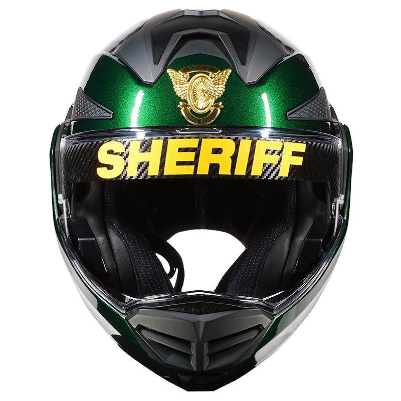 LS2 Advant X Carbon Fiber Sheriff Green and Grey Motorcycle Helmet