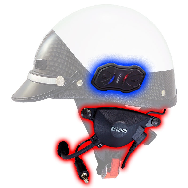 Super Seer Police Helmet with Setcom Headset and Sena Bluetooth
