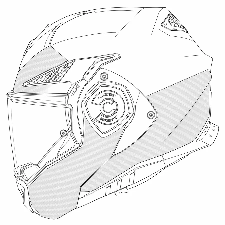 Helmet coloring sheet with a very subtle carbon fiber weave