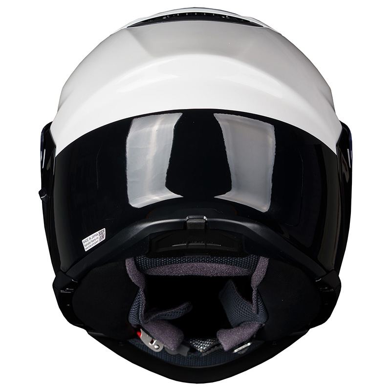 Shoei Neotec 3 LE police helmet White / Black Lo Rise rear view