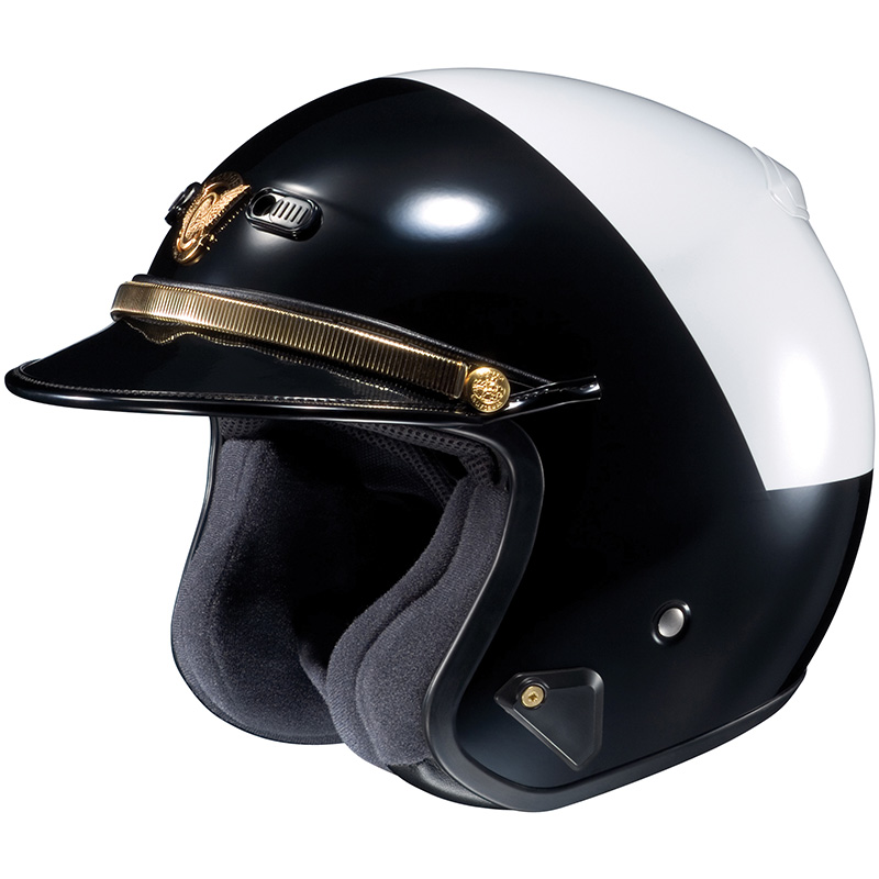 Shoei RJ Platinum-LE police open-face motorcycle helmet White / Black Hi Rise