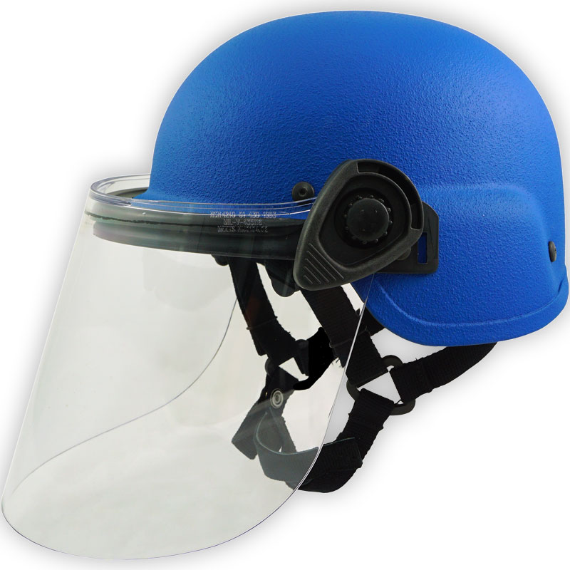 Seer S1711 Ballistic Riot Helmet Matte Blue with Nape Shroud for Police Officers