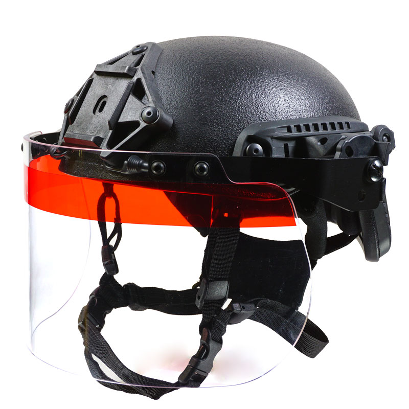 Super Seer S1712 with Paulson DK7 riot face shield and Lazer-Shield strip