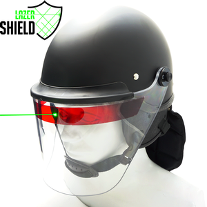 police officer laser beam eye protection riot helmet