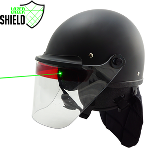 police officer laser beam eye protection riot helmet