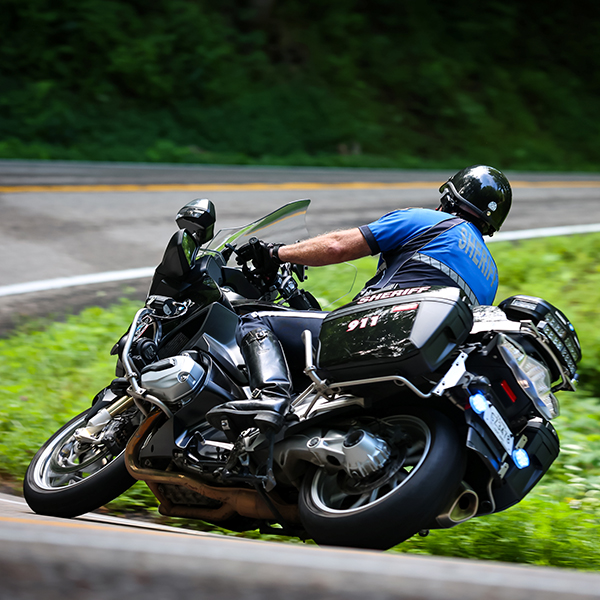 Seer Solid Black Carbon Fiber Police Motorcycle Helmet