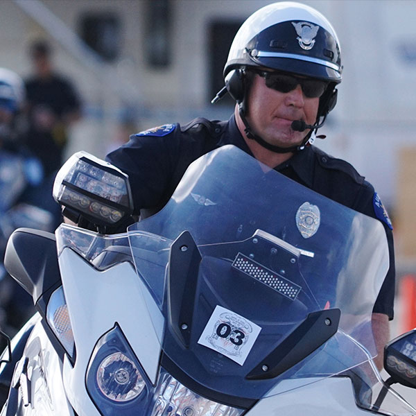 Police Motorcycle Officer on BMW Motorcycle