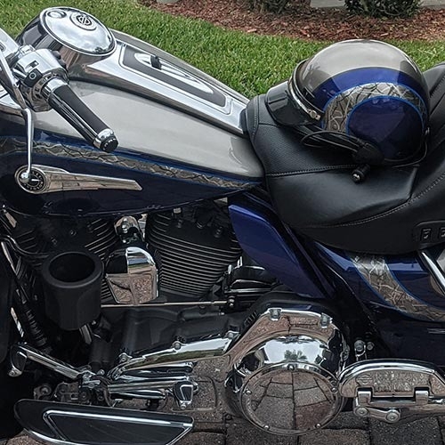 Custom Harley-Davidson Seer Half Shell Motorcycle Helmet