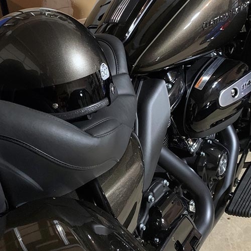 Seer Half Shell Motorcycle Helmet - Harley-Davidson River Rock Gray and Vivid Black