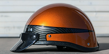 Super Seer Custom Trim Half Shell Carbon Fiber Motorcycle Helmet