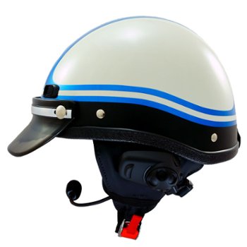 Seer half shell motorcycle helmet - Harley Revival colors with Sena Bluetooth headset