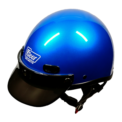 Super Seer Bright Blue Metallic Half Shell Motorcycle Helmet