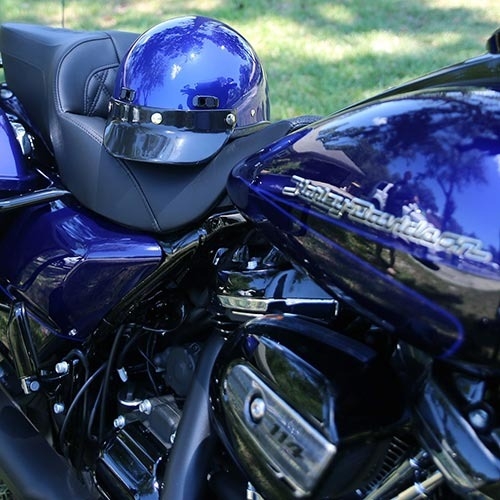 Seer Half Shell Motorcycle Helmet - Harley-Davidson Deep Cobalt Blue