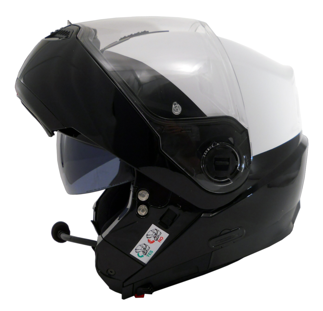 Nolan N100-5 Black and White HiRise Police Modular Motorcycle Helmet