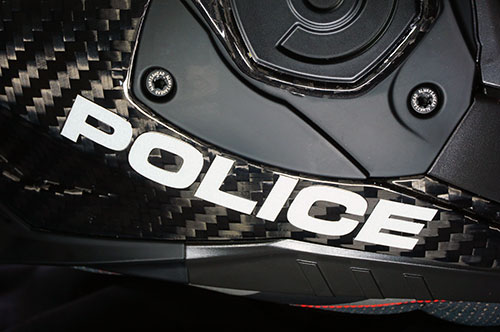 Police Decals on LS2 Advant X Carbon Police Helmet