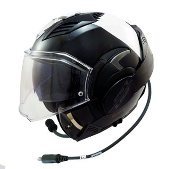 LS2 Valiant II Police Motorcycle Helmet with Setcom Modular Helmet Communications Kit