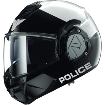 LS2 Advant Black and White Police Motorcycle Modular Helmet