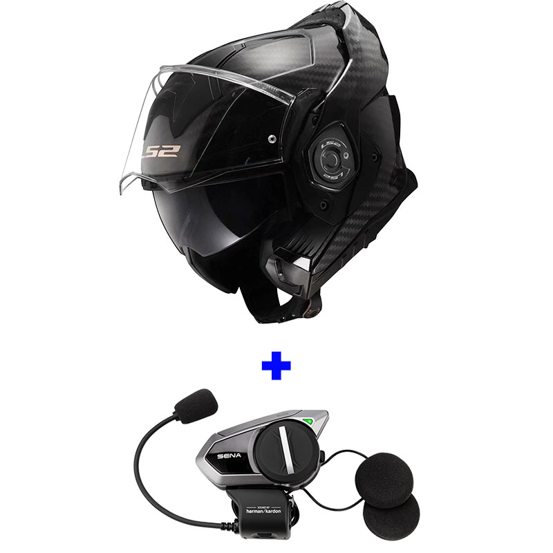 LS2 ADVANT X CARBON Modular Police Helmet with SENA Bluetooth communications
