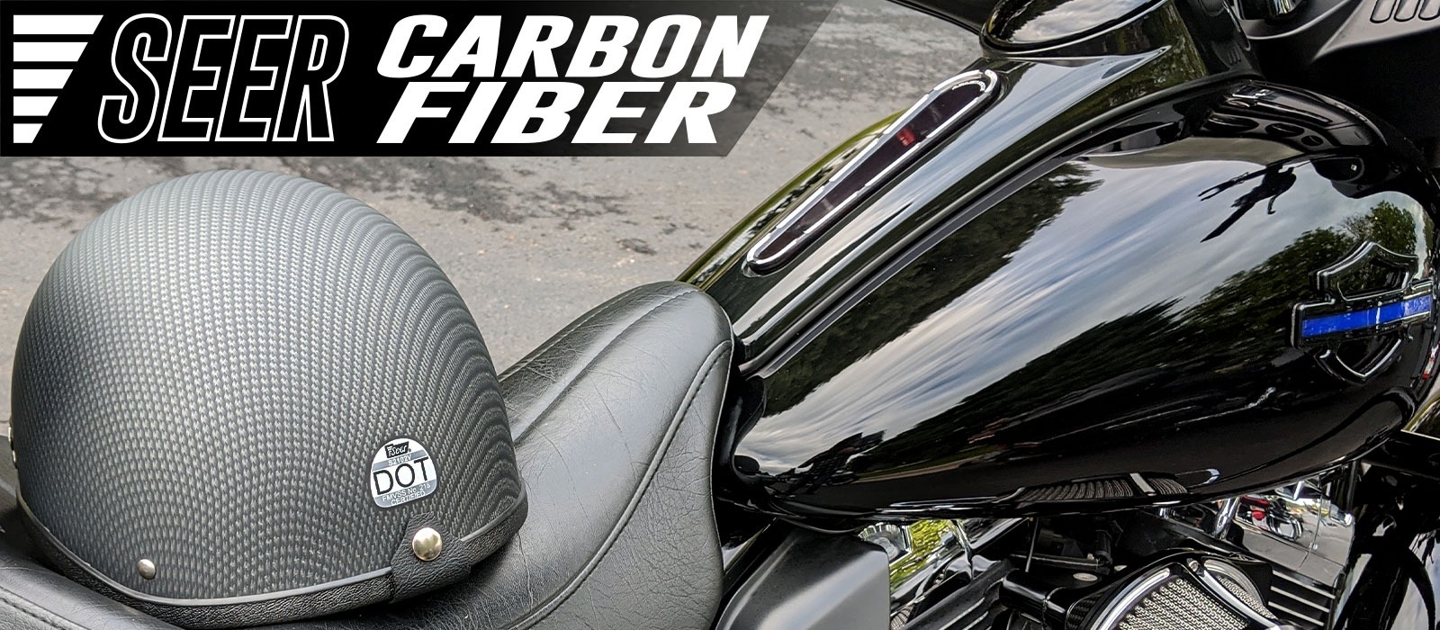 Super Seer Carbon Fiber Motorcycle Half Helmet