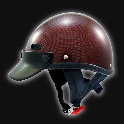 Super Seer Carbon Fiber Half Shell Motorcycle Helmet - Orange Cinnamon Carbon Fiber