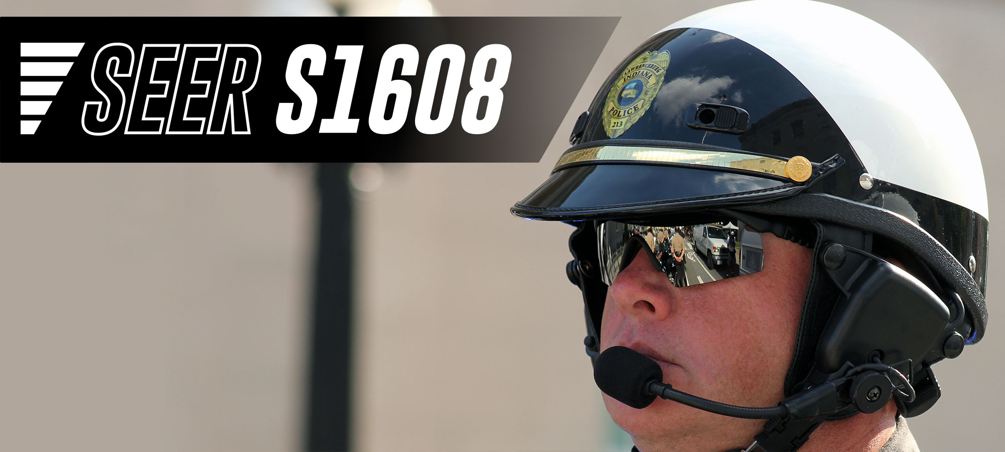Super Seer S1608 Fiberglass Police Motorcycle Helmet