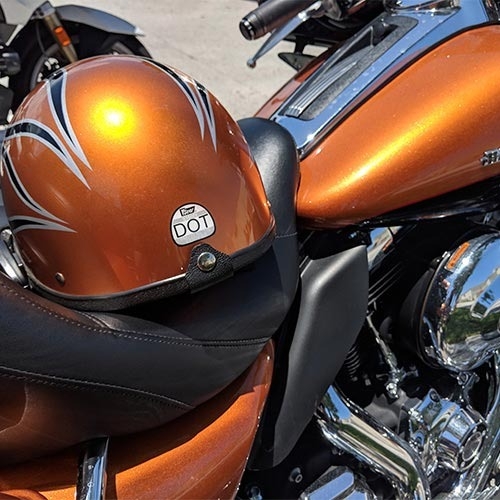 Seer S1608 Harley-Davidson Mirage Orange and Vivid Black Flames Fiberglass Helmet
