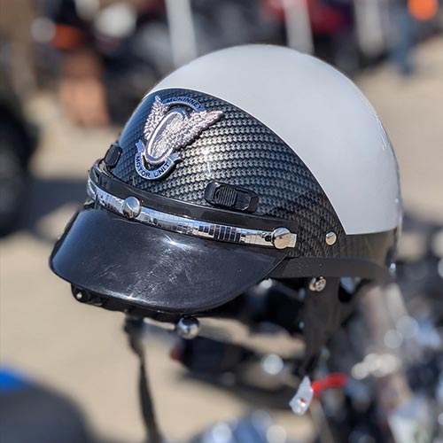 Seer S2102 White and Carbon Fiber Police Motorcycle Helmet