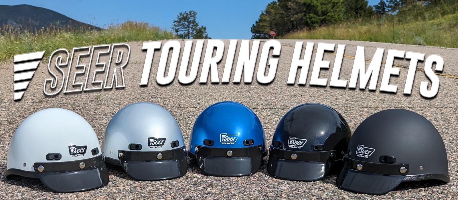 Seer half shell motorcycle helmets