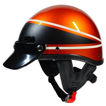 Harley-Davidson Highway King Hi-Fi Orange half shell motorcycle helmet