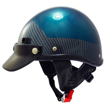 Tahitian Teal Carbon Fiber Motorcycle Helmet