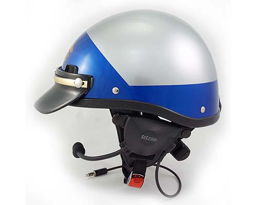  Super Seer Police Motorcycle Helmet with Setcom Snap-on Communication Headset