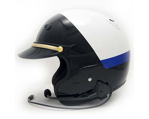  Super Seer Police Motorcycle Helmet with Setcom External Communication Headset