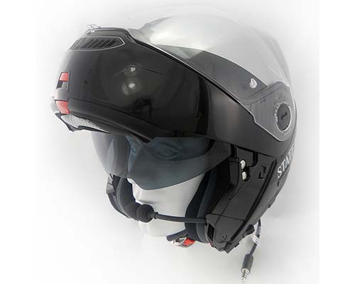  Super Seer Modular Police Motorcycle Helmet with Setcom Internal Communication Headset
