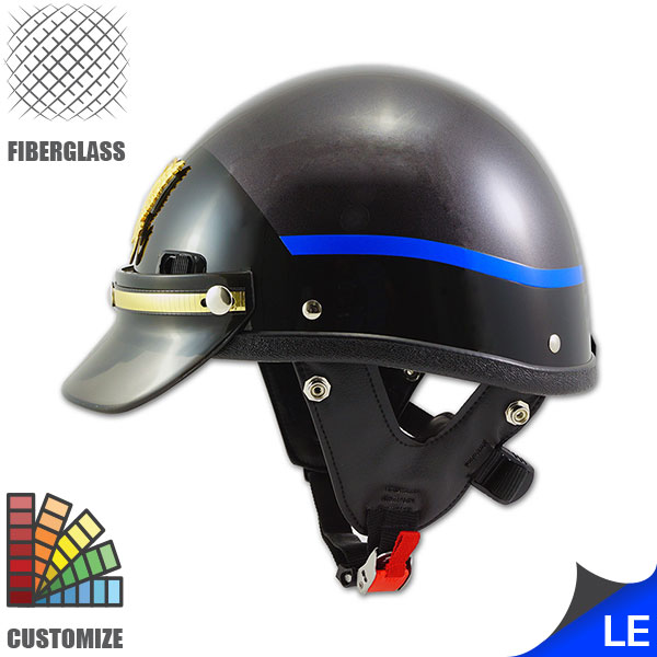 Black Mat Police Helmet with glass protection from SEER Corporation