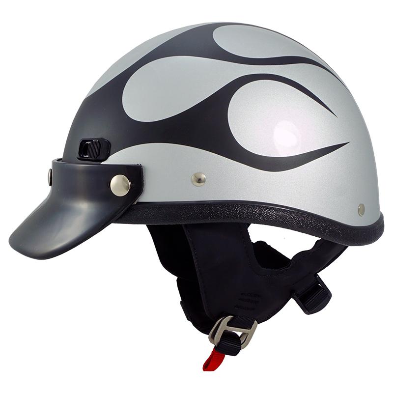 
S1602 Fiberglass Touring Helmet - Flame Trim