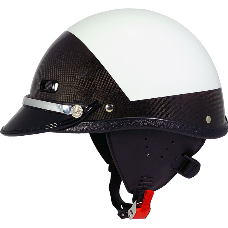 Seer Carbon Fiber Motorcycle Police Helmets, Lightweight, Half Shell, DOT Approved, Made in USA